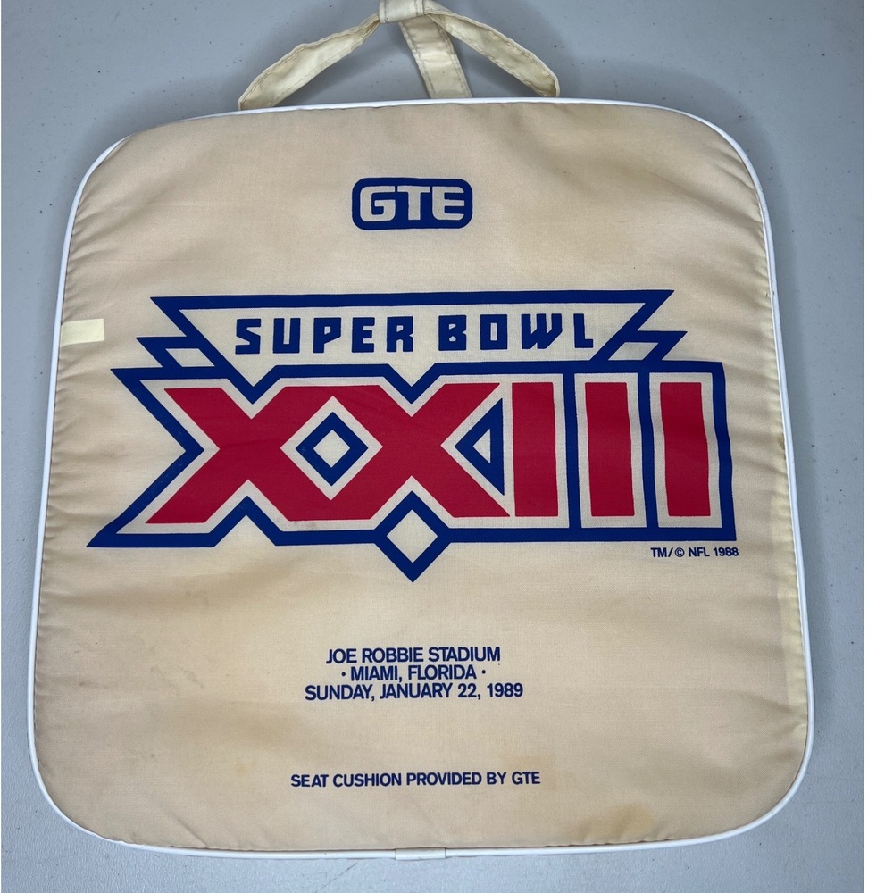 Super Bowl XXII‎ Seat Cushion GTE Official NFL 1989 Miami Stadium Joe Robbie